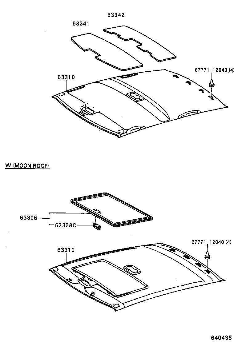  CAMRY NAP SED WG |  ROOF HEADLINING SILENCER PAD