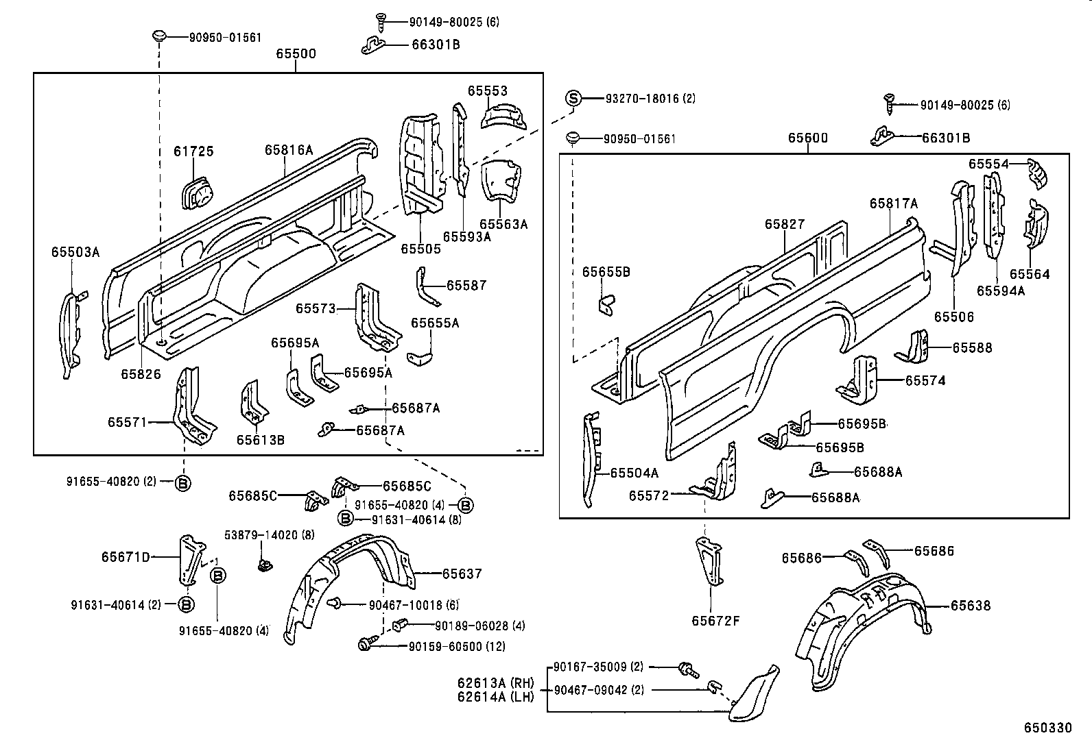  HILUX 2WD |  REAR BODY SIDE PANEL