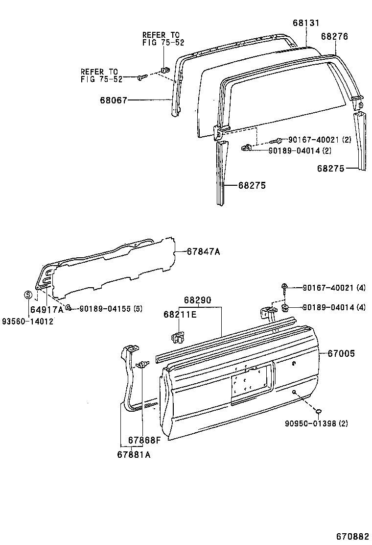  HILUX 4RUNNER 4WD |  BACK DOOR PANEL GLASS