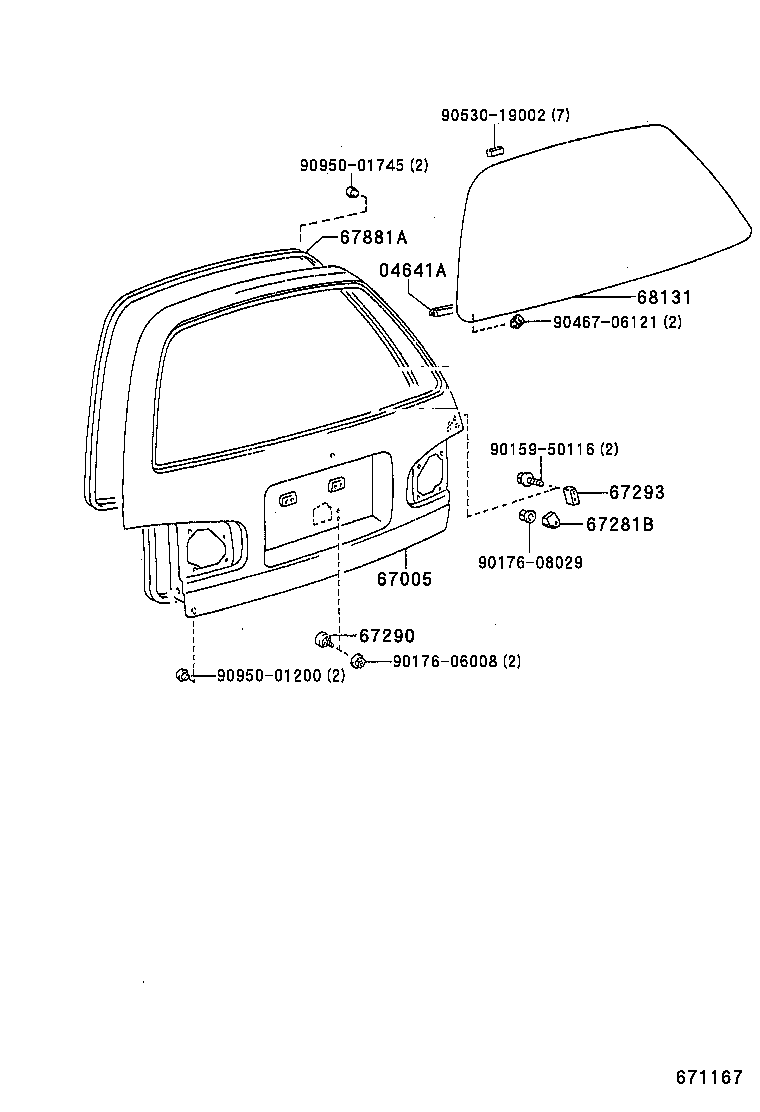  CAMRY NAP SED WG |  BACK DOOR PANEL GLASS