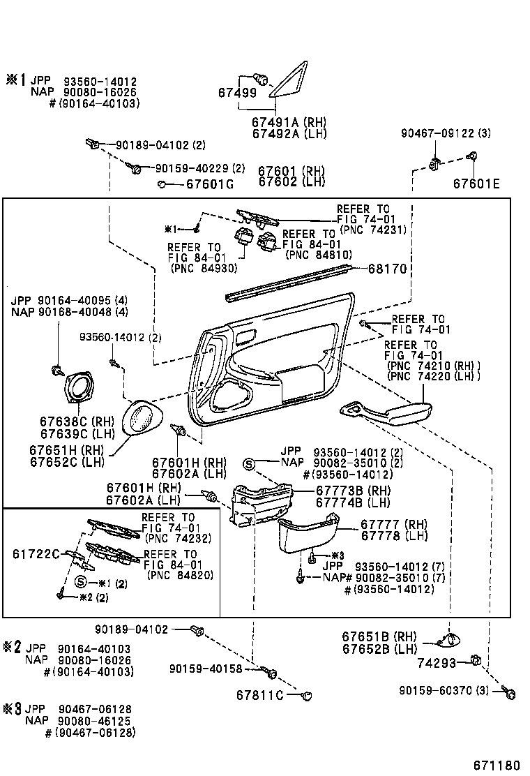  CAMRY NAP SED WG |  FRONT DOOR PANEL GLASS