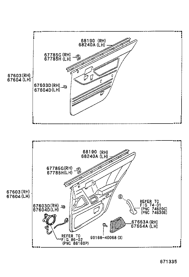  CROWN |  REAR DOOR PANEL GLASS