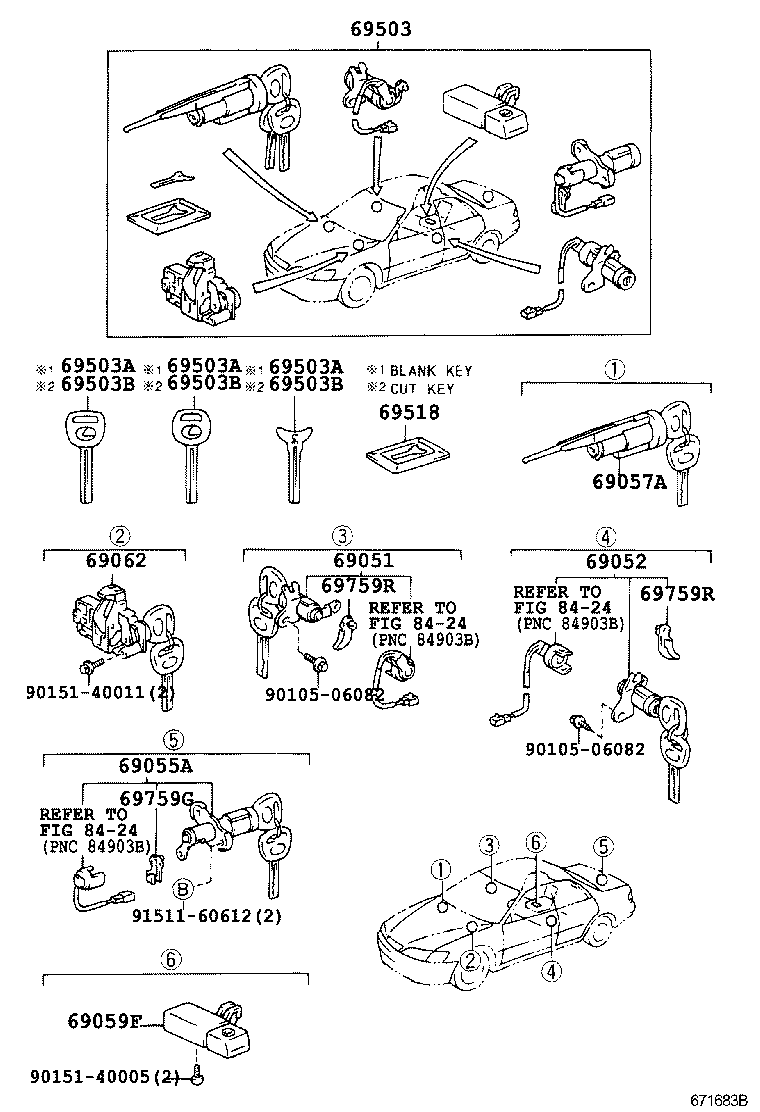  ES300 |  LOCK CYLINDER SET