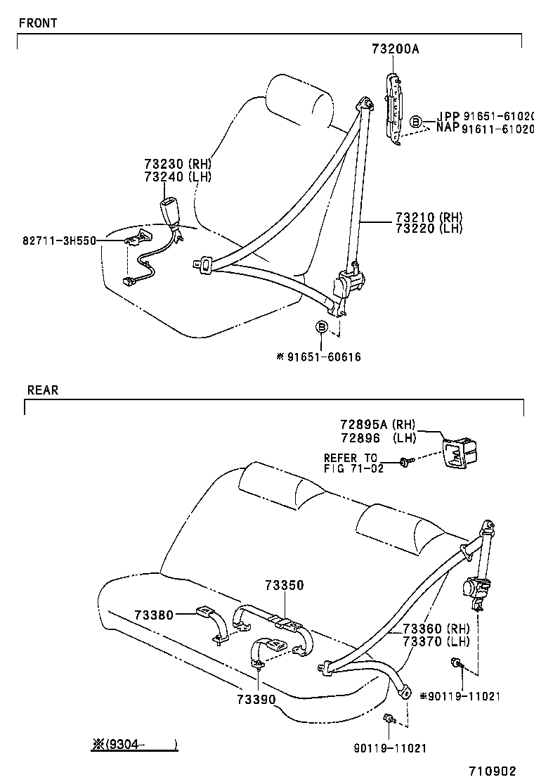  CAMRY NAP SED WG |  SEAT BELT CHILD RESTRAINT SEAT