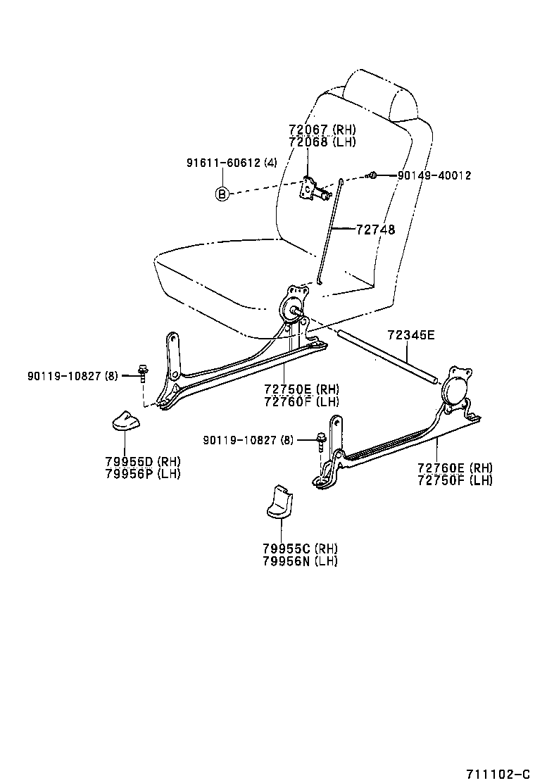  PICNIC |  REAR SEAT SEAT TRACK