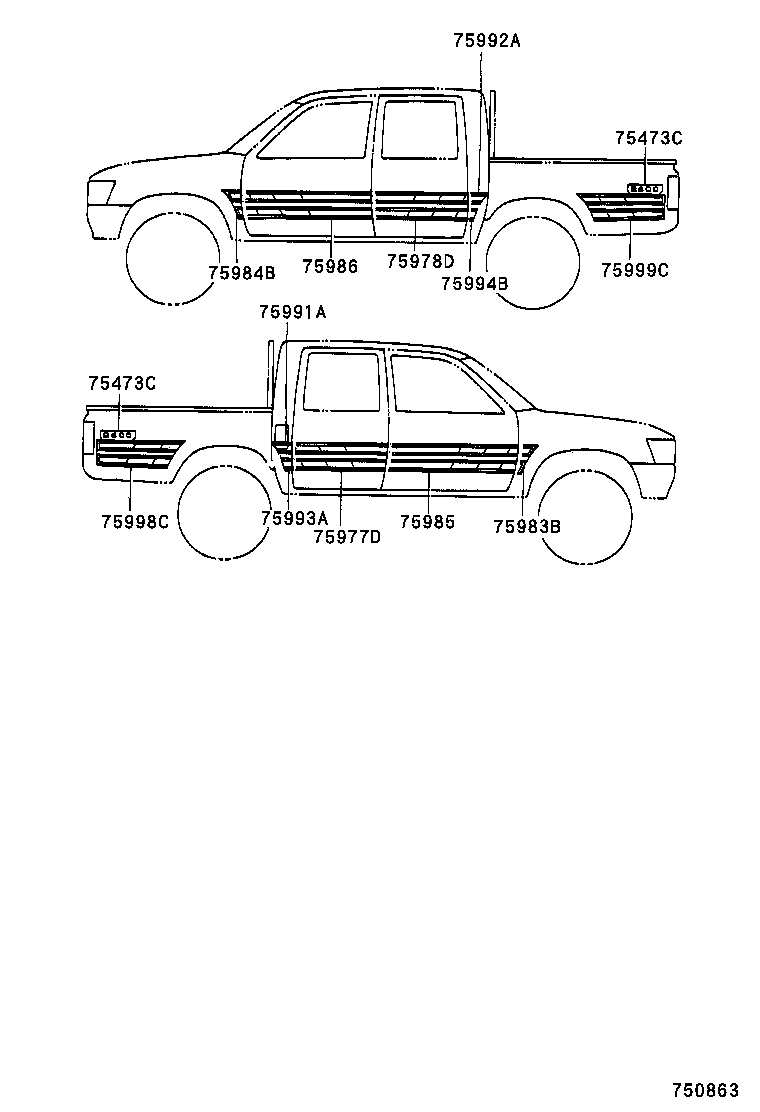  HILUX 4RUNNER 4WD |  BODY STRIPE