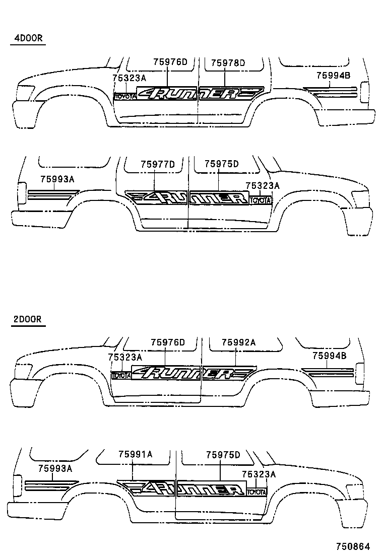  HILUX 4RUNNER 4WD |  BODY STRIPE