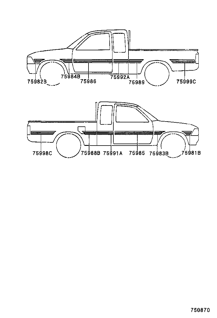  HILUX 2WD |  BODY STRIPE