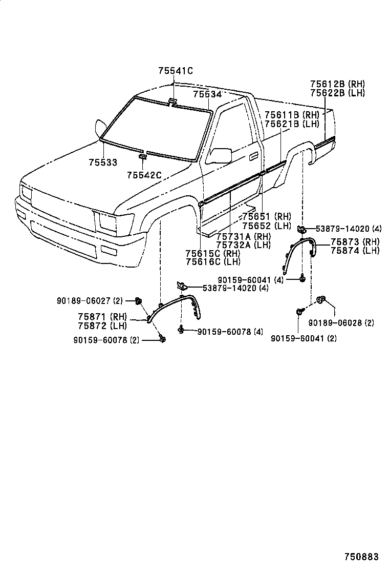  HILUX 4RUNNER 4WD |  MOULDING