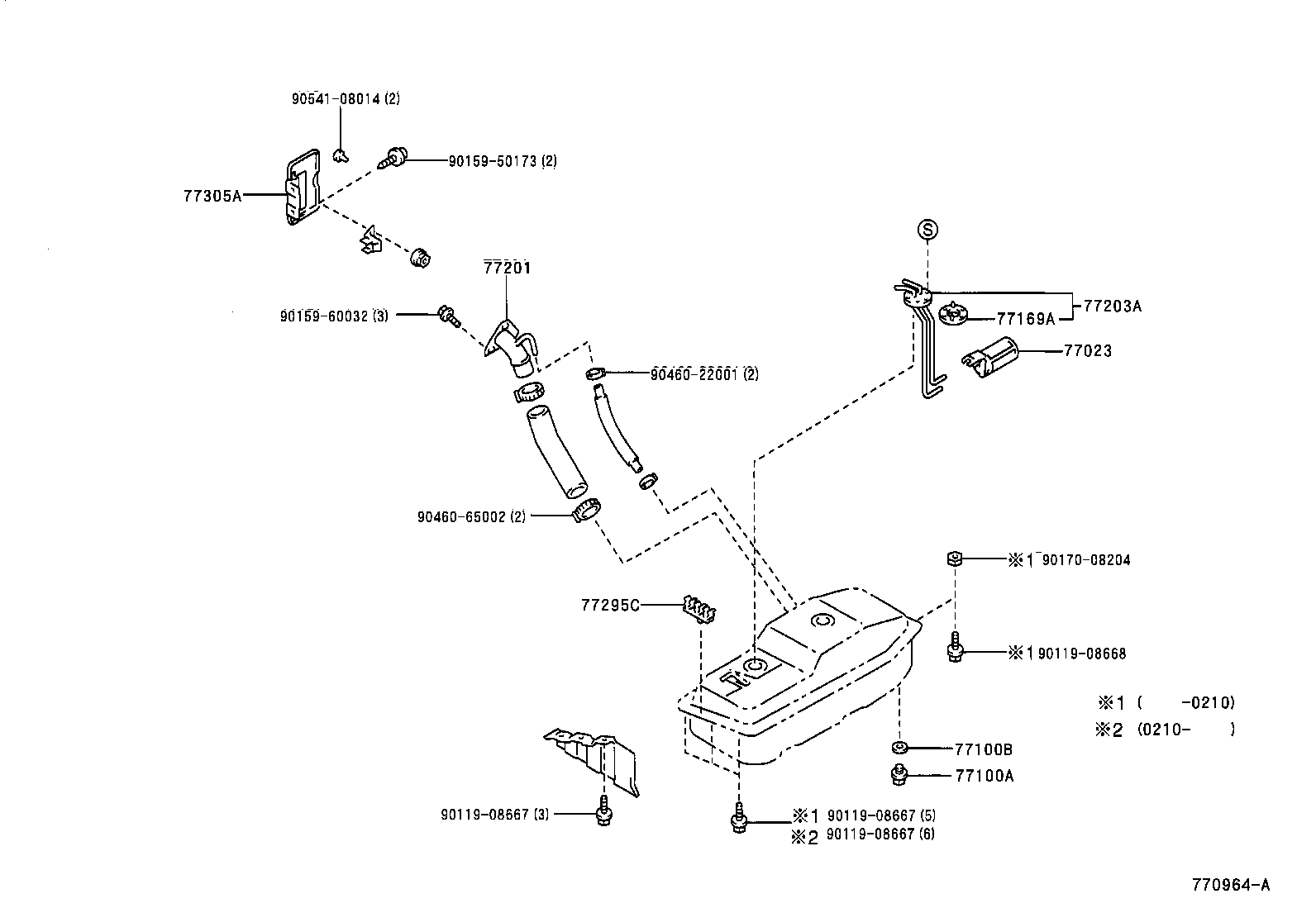  HILUX 4RUNNER 4WD |  FUEL TANK TUBE