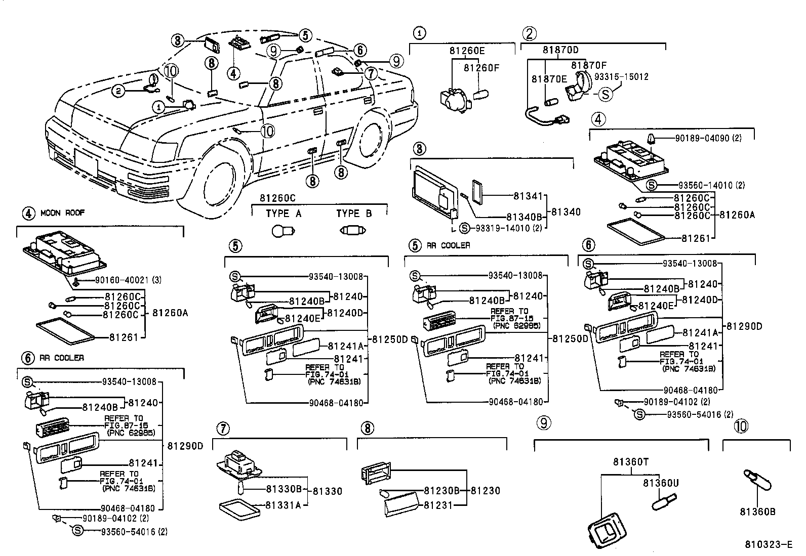  LS400 |  INTERIOR LAMP