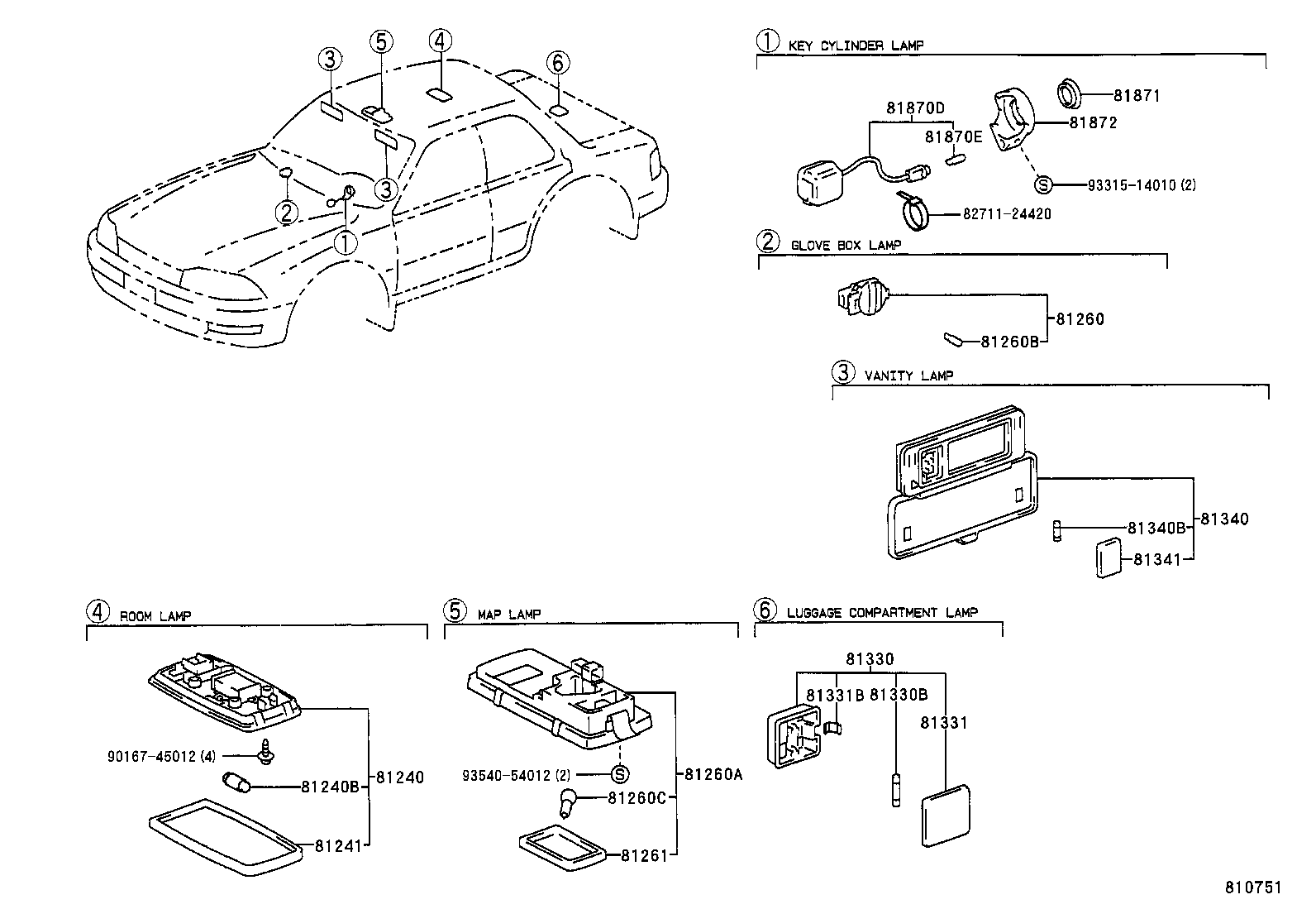  CAMRY NAP SED WG |  INTERIOR LAMP