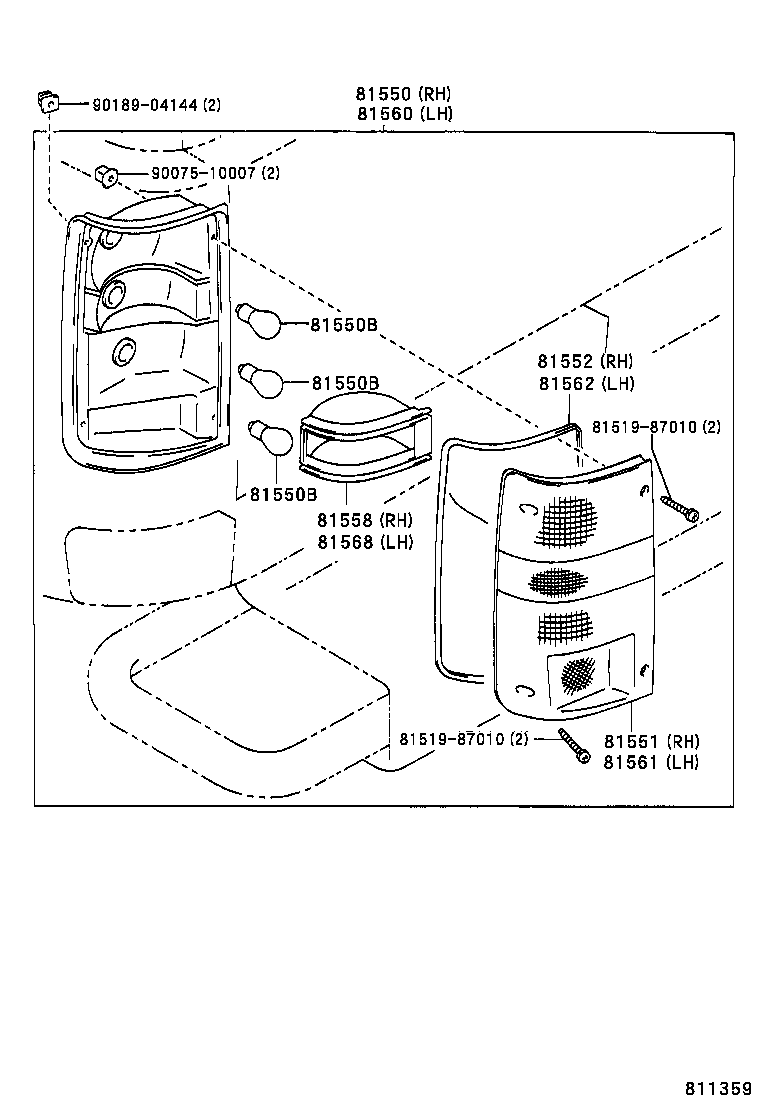HILUX 4RUNNER 4WD | REAR COMBINATION LAMP