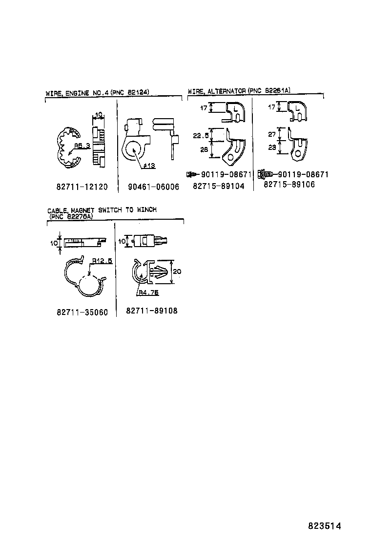 HILUX 4RUNNER 4WD |  WIRING CLAMP
