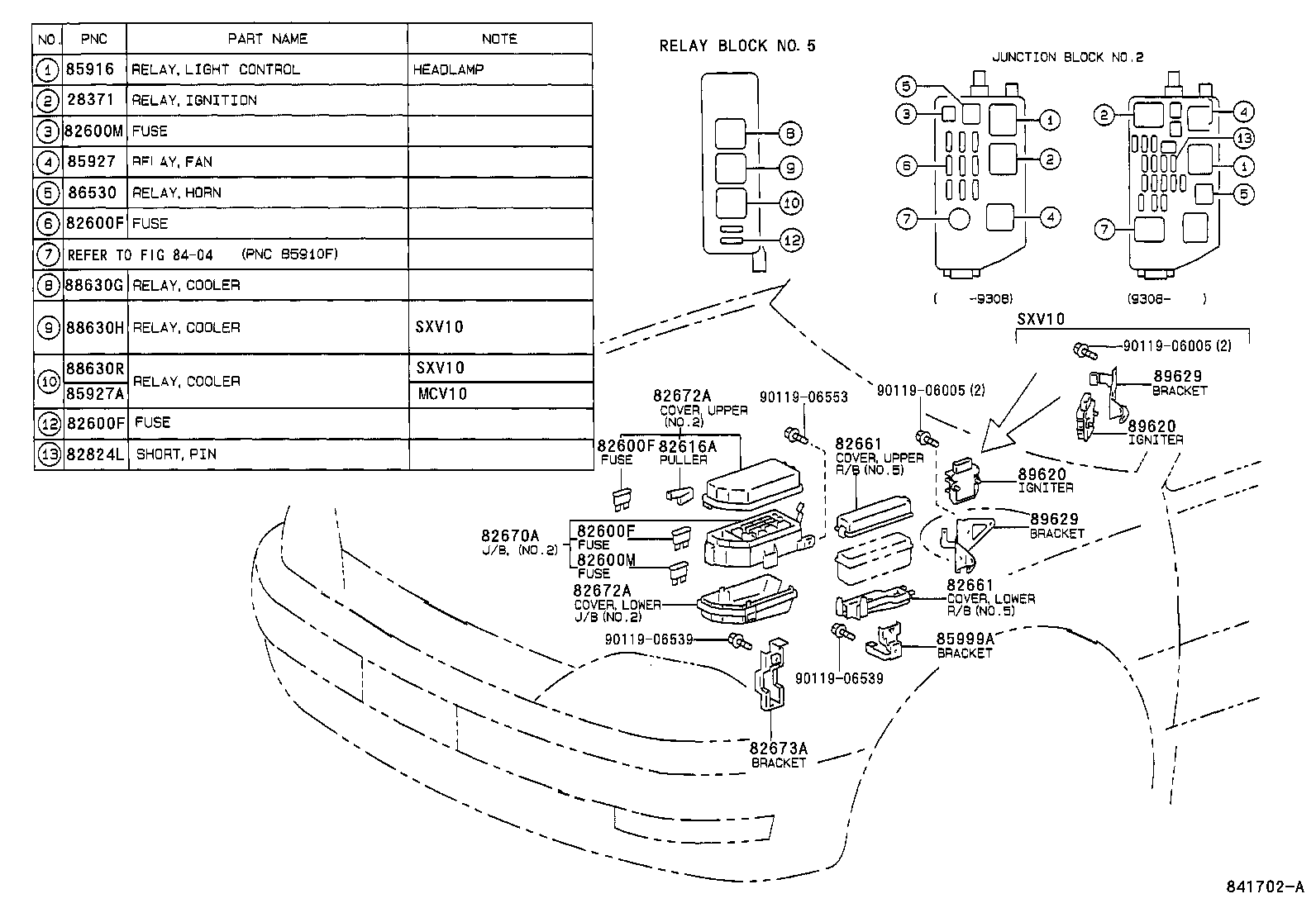  CAMRY NAP SED WG |  SWITCH RELAY COMPUTER