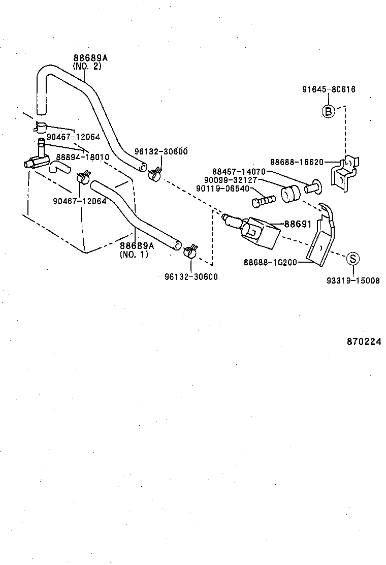  TERCEL |  HEATING AIR CONDITIONING VACUUM PIPING