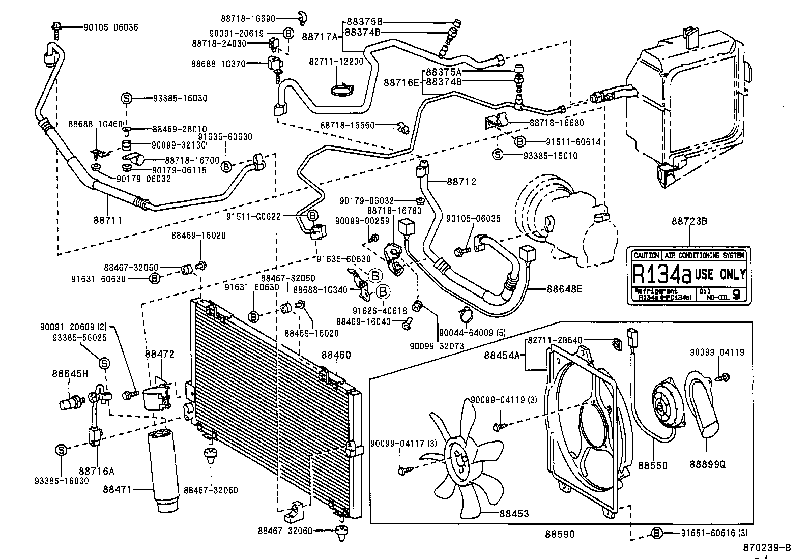  TERCEL |  HEATING AIR CONDITIONING COOLER PIPING