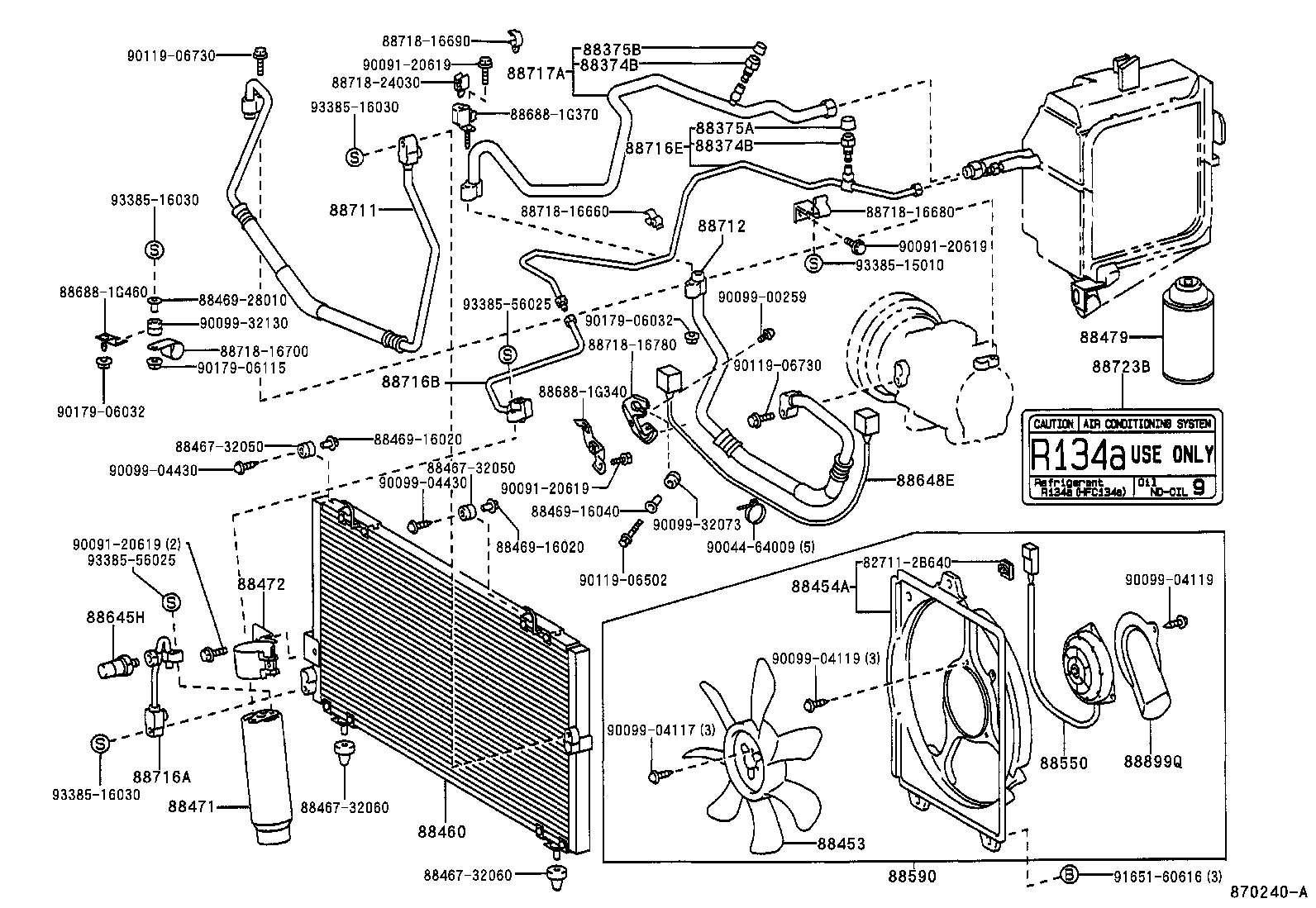  TERCEL |  HEATING AIR CONDITIONING COOLER PIPING