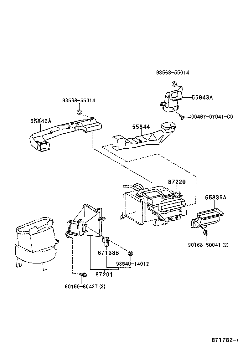  STARLET |  HEATING AIR CONDITIONING CONTROL AIR DUCT