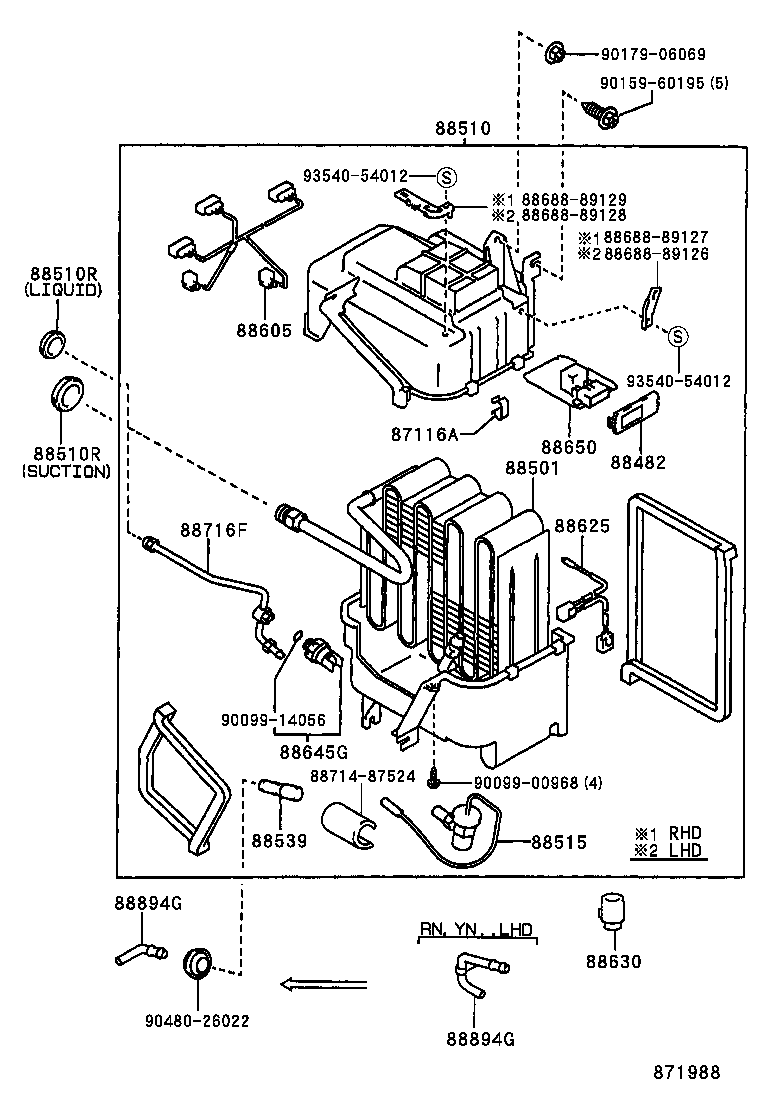  HILUX 2WD |  HEATING AIR CONDITIONING COOLER UNIT