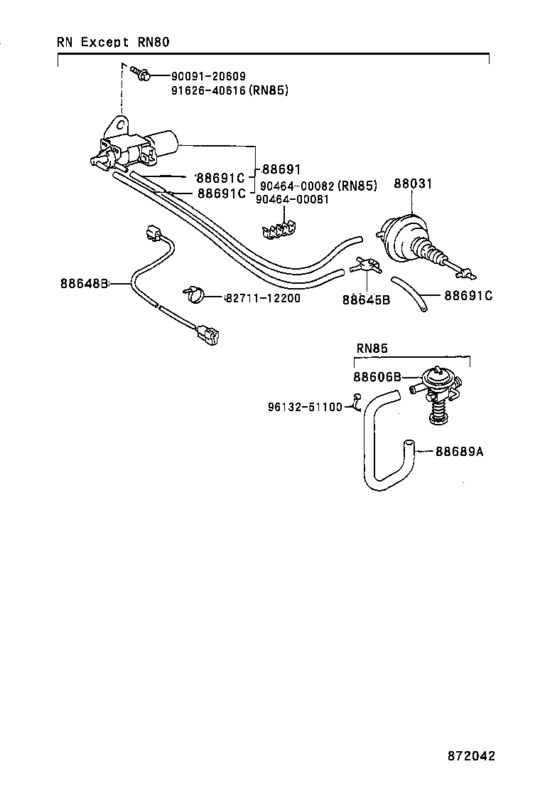  HILUX 2WD |  HEATING AIR CONDITIONING VACUUM PIPING