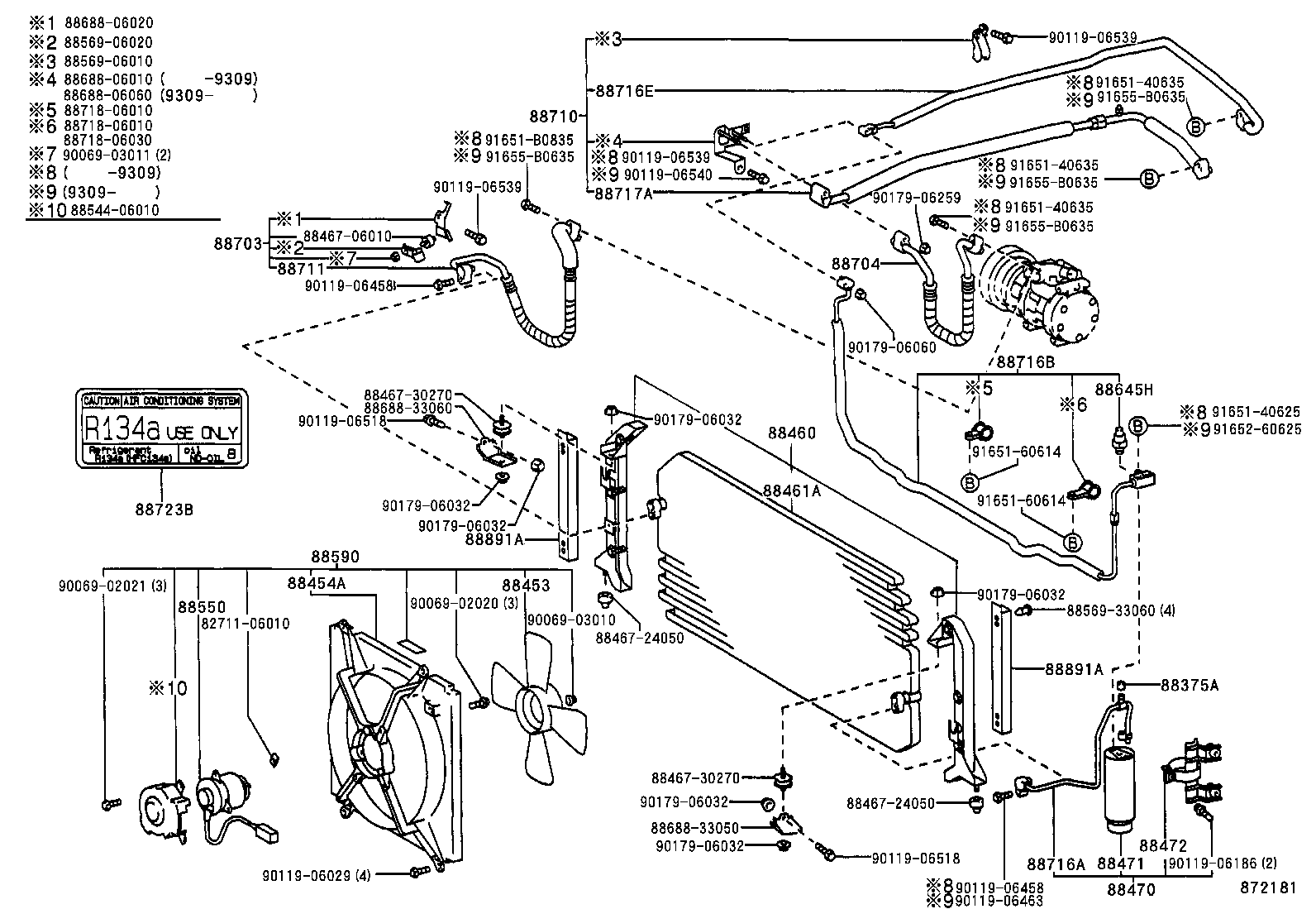  CAMRY NAP SED WG |  HEATING AIR CONDITIONING COOLER PIPING