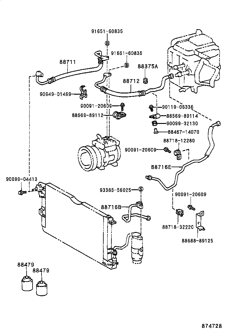  HILUX 4RUNNER 4WD |  HEATING AIR CONDITIONING COOLER PIPING