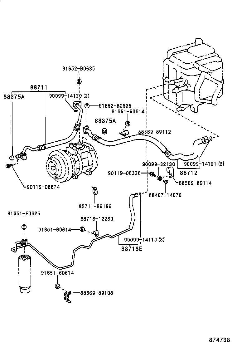  HILUX 4RUNNER 4WD |  HEATING AIR CONDITIONING COOLER PIPING