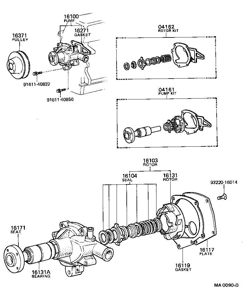  TOYOTA1000 |  WATER PUMP