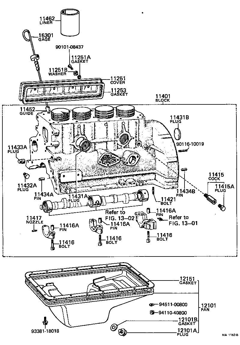 TOYOTA CORONART100-YRF - TOOL-ENGINE-FUEL - CYLINDER BLOCK | Japan Parts EU