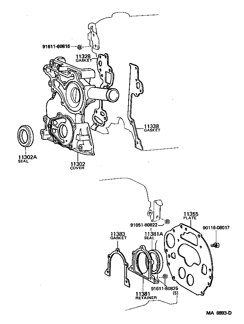  HILUX 4RUNNER 4WD |  TIMING GEAR COVER REAR END PLATE