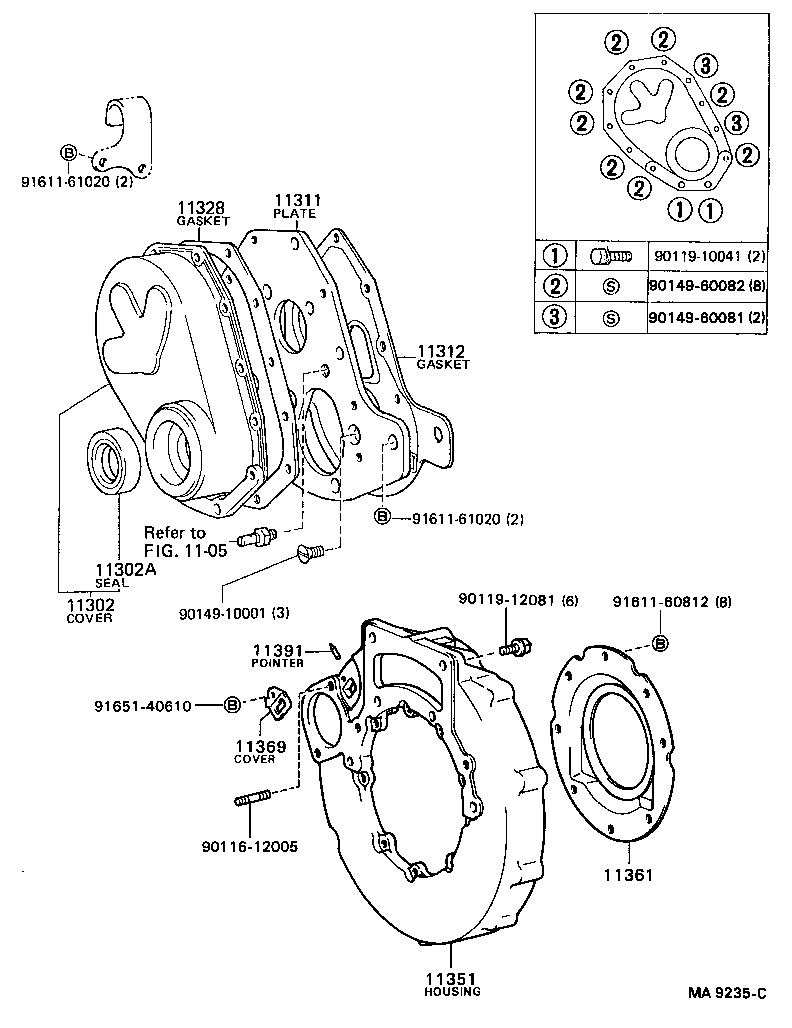  COASTER |  TIMING GEAR COVER REAR END PLATE