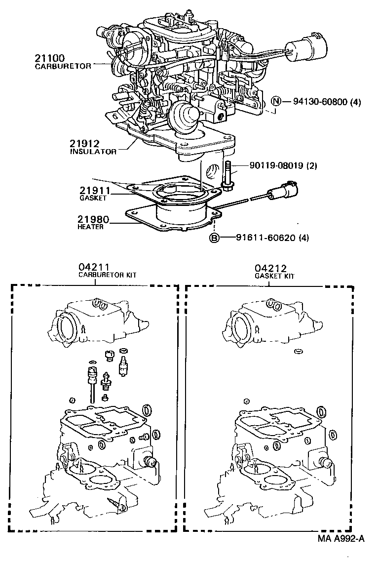  HILUX 2WD |  CARBURETOR ASSEMBLY