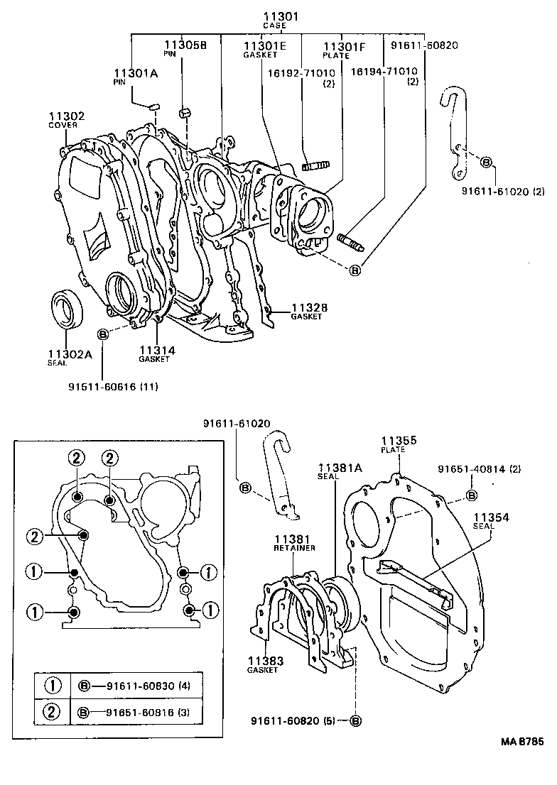  CRESSIDA WAGON |  TIMING GEAR COVER REAR END PLATE