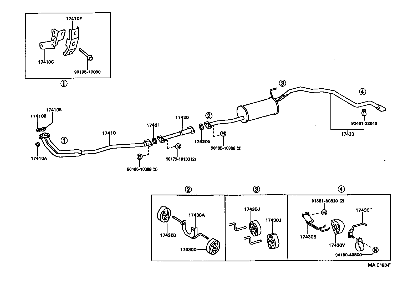  HILUX 4RUNNER 4WD |  EXHAUST PIPE