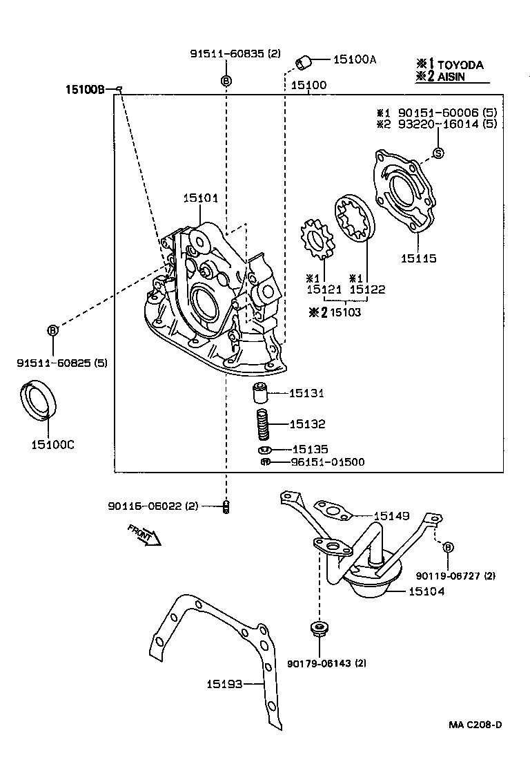  COROLLA CP HB |  ENGINE OIL PUMP