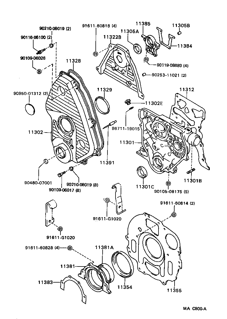  CROWN |  TIMING GEAR COVER REAR END PLATE