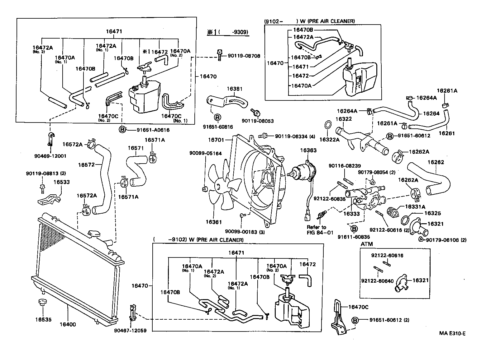  TERCEL |  RADIATOR WATER OUTLET