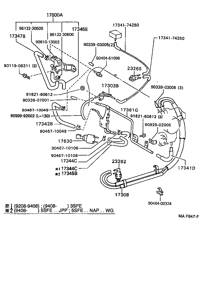  CAMRY NAP SED WG |  VACUUM PIPING