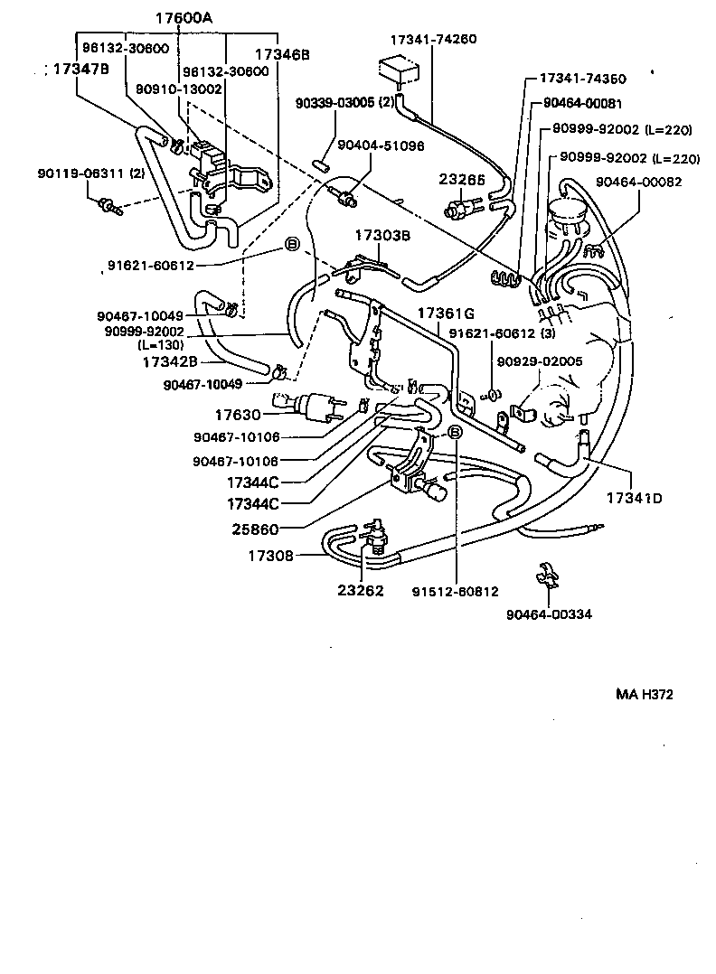  CAMRY NAP SED WG |  VACUUM PIPING