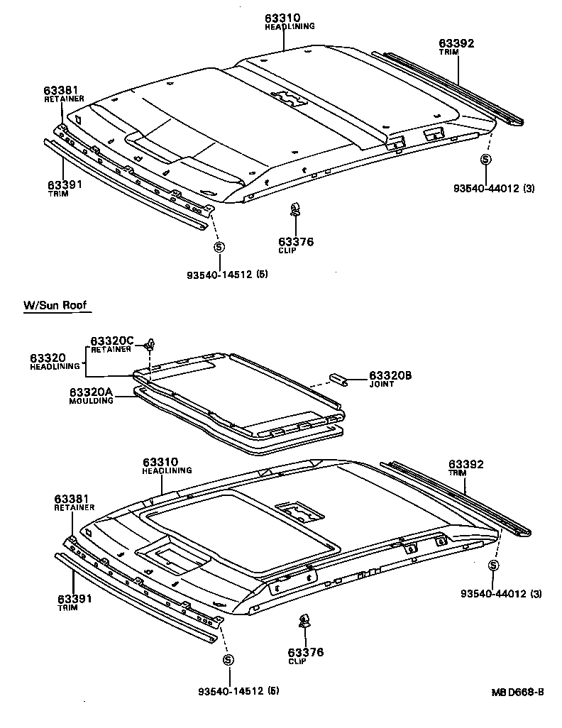  TERCEL |  ROOF HEADLINING SILENCER PAD