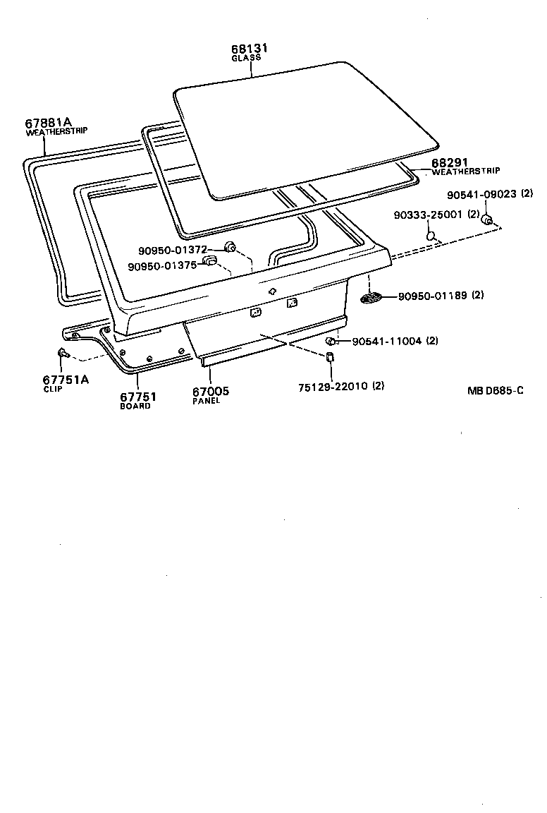  TERCEL |  BACK DOOR PANEL GLASS