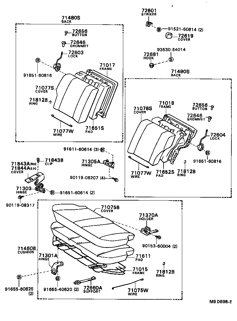  TERCEL |  REAR SEAT SEAT TRACK