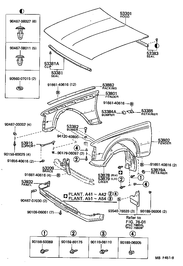  CELICA |  HOOD FRONT FENDER