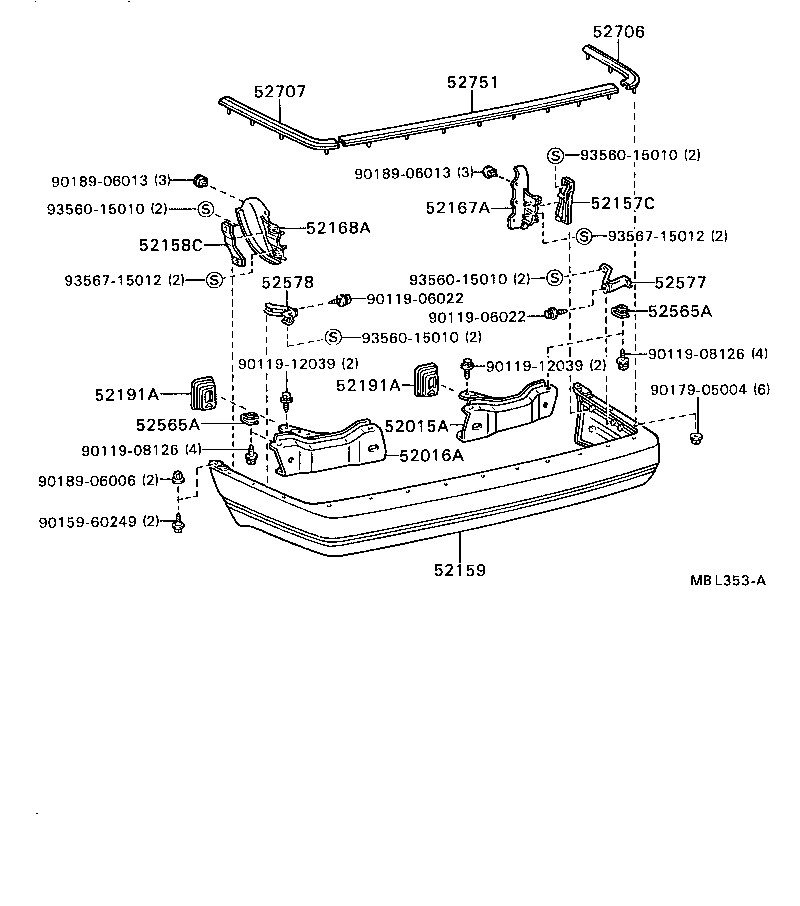  CAMRY |  REAR BUMPER BUMPER STAY