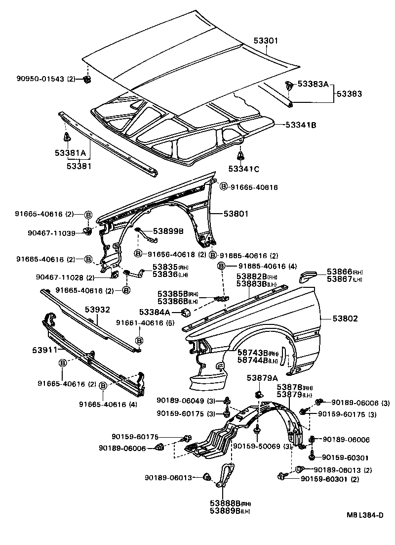  CAMRY |  HOOD FRONT FENDER