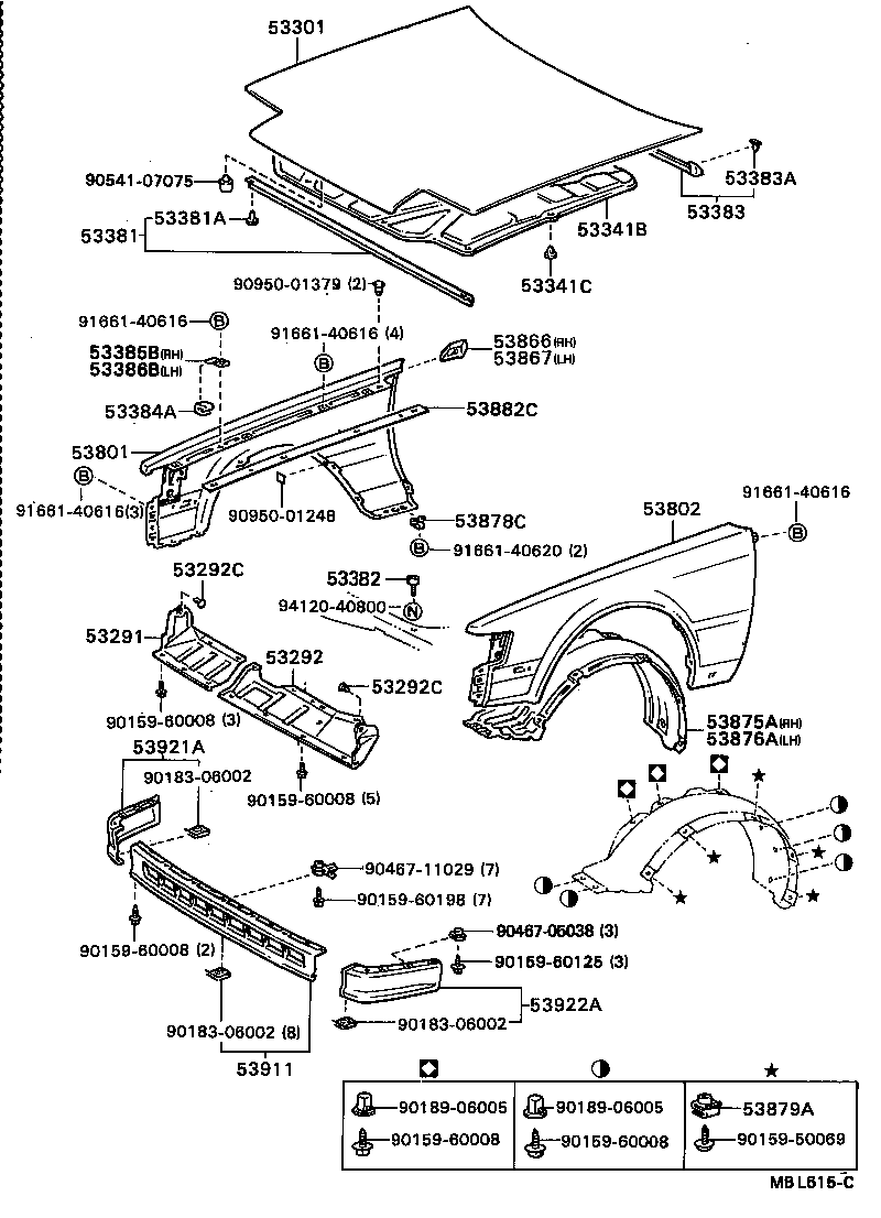  CELICA |  HOOD FRONT FENDER
