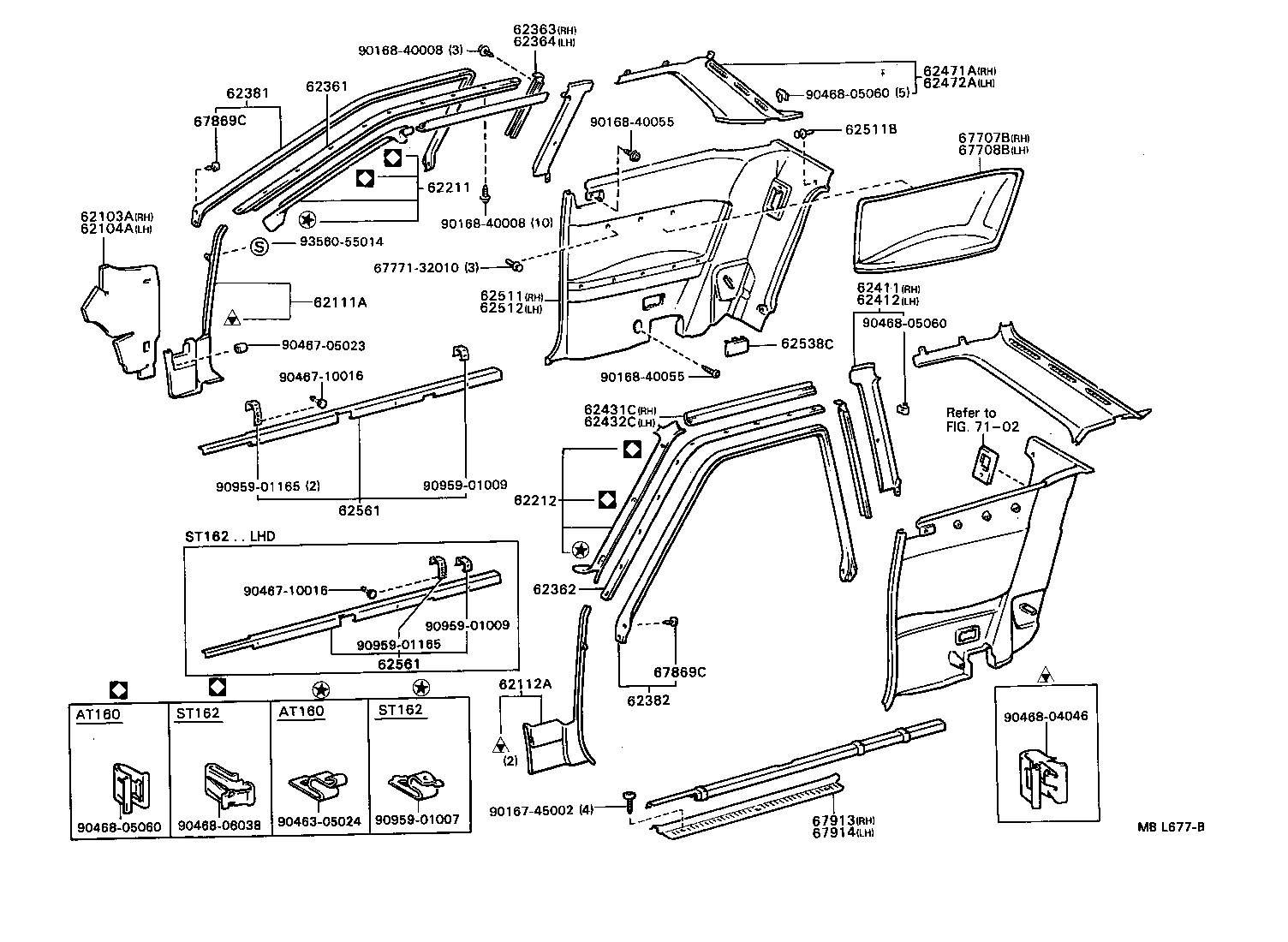  CELICA |  INSIDE TRIM BOARD DOOR OPENING TRIM MOULDING