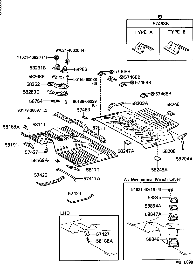  LAND CRUISER 60 |  FRONT FLOOR PANEL FRONT FLOOR MEMBER