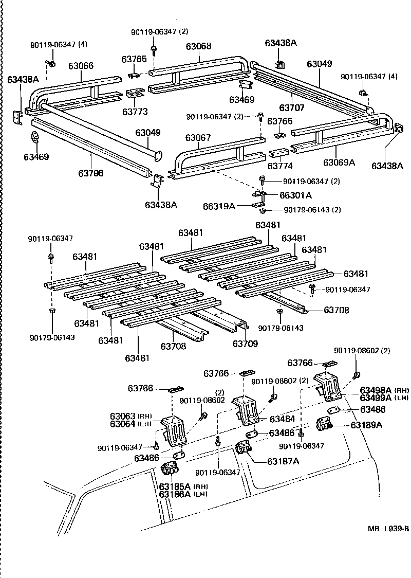  LAND CRUISER 60 |  ROOF PANEL BACK PANEL